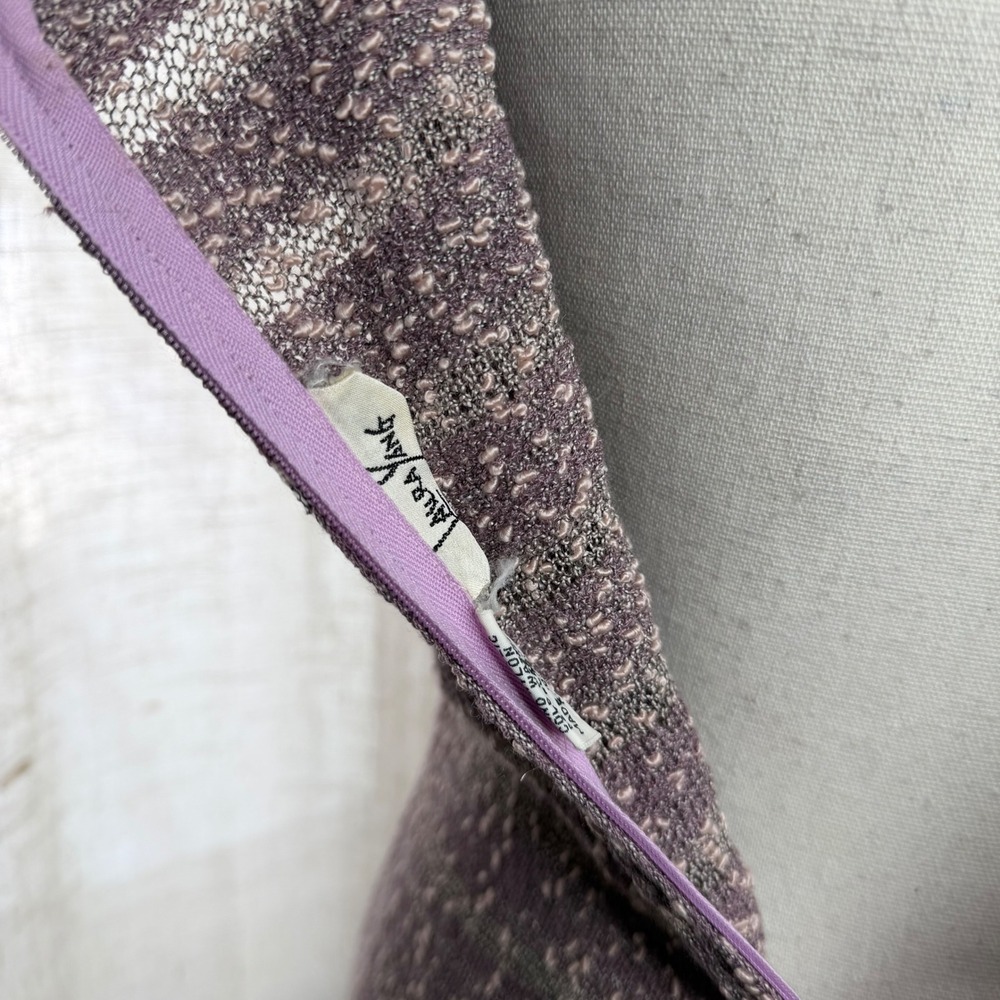 Laura Yang 70s Vintage Mod Swing Dress Purple Knit Eyelet Women's Size Medium - Picture 8 of 11